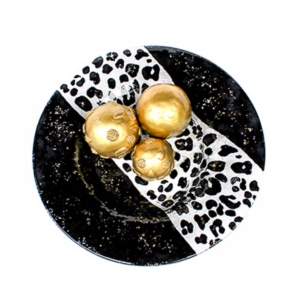 Centro de mesa sombrero piel negra