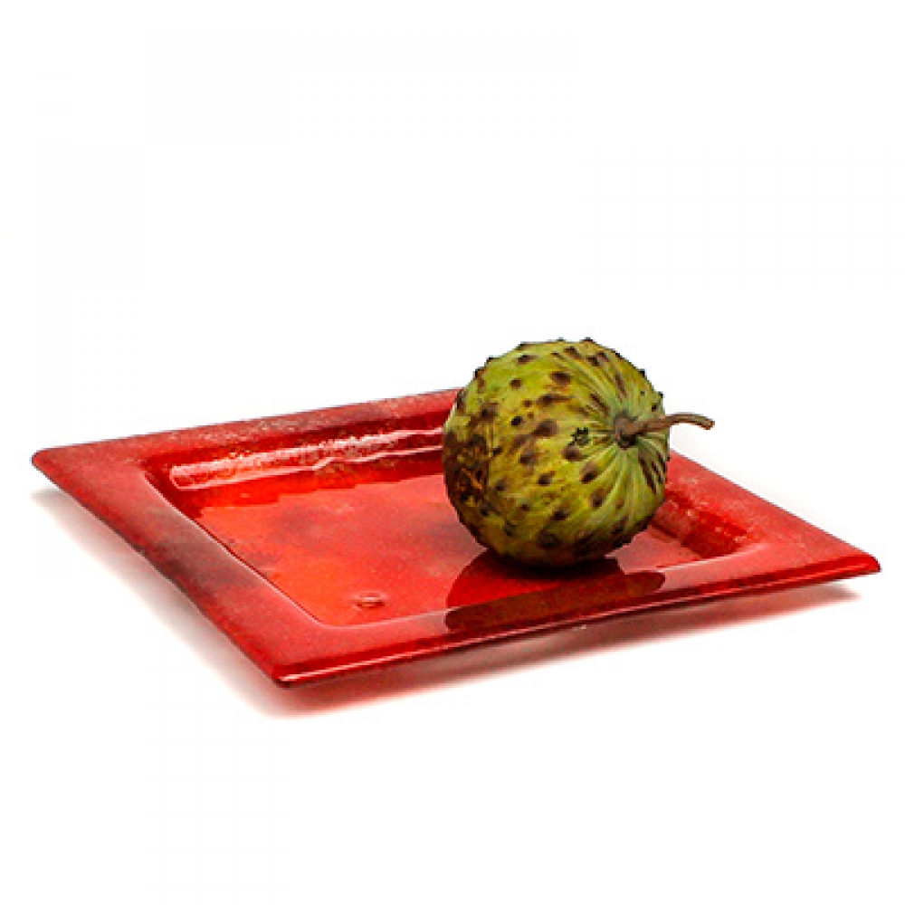 Plato de entrada/postre hojas rojas