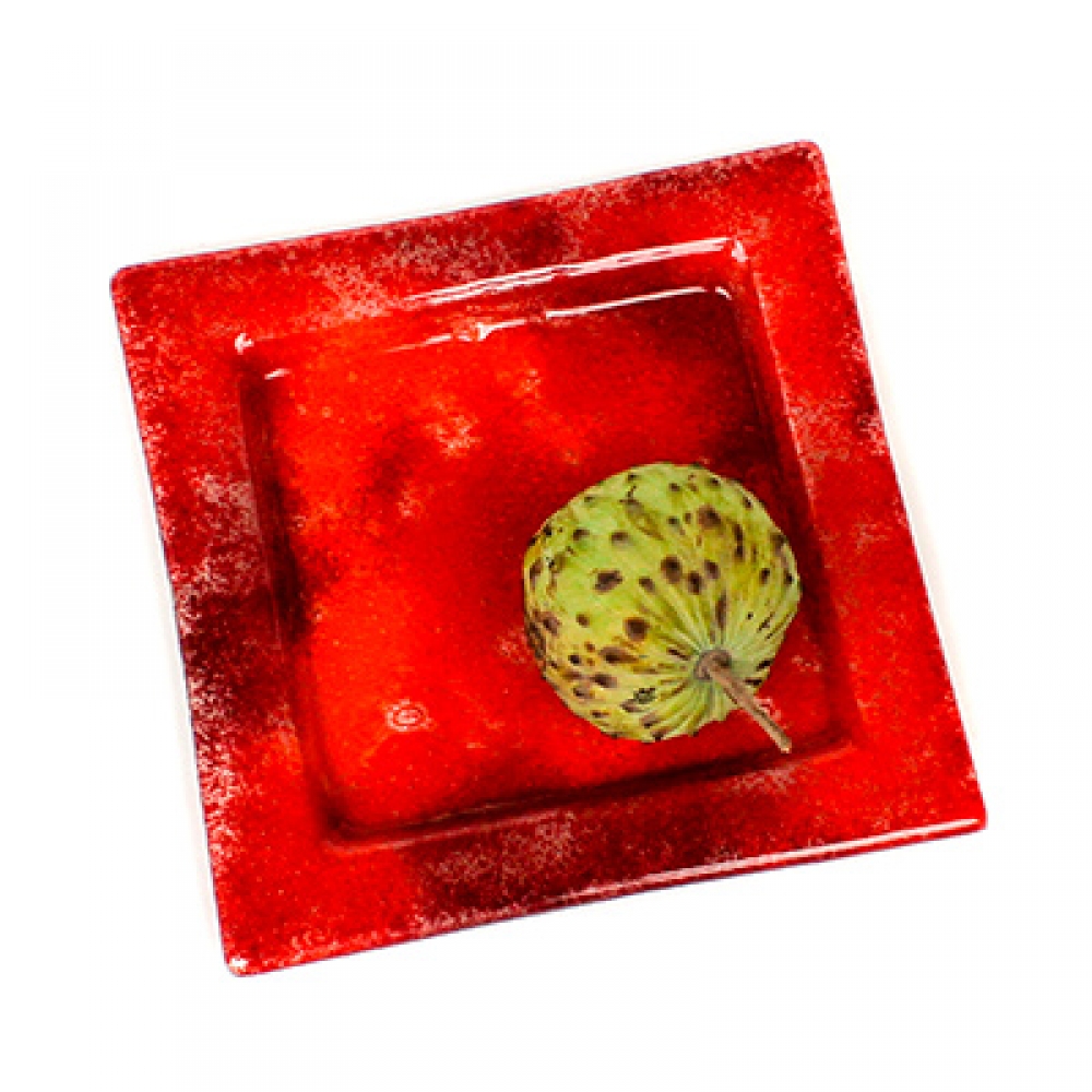 Plato de entrada/postre hojas rojas