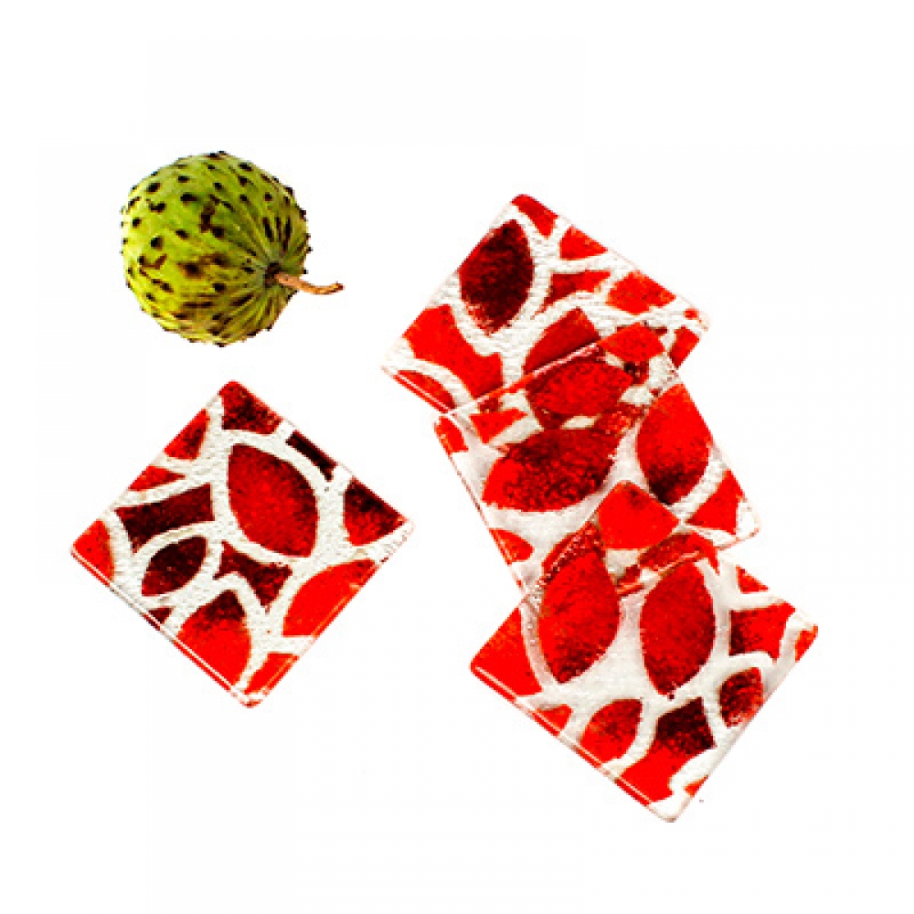 Posavasos hojas rojas