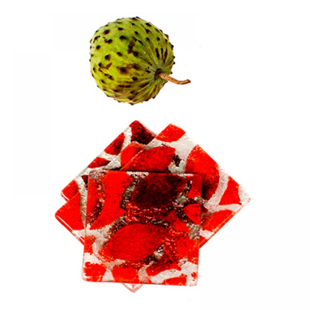 Posavasos hojas rojas