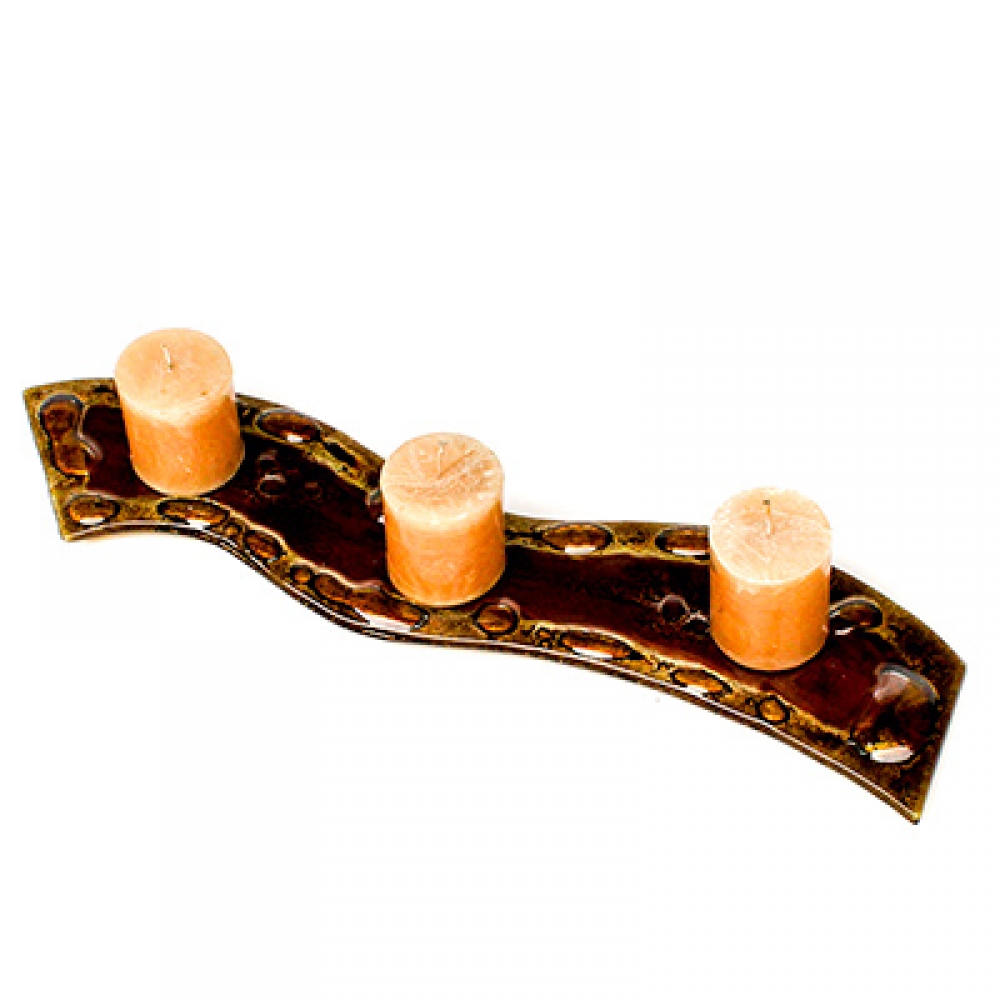 Porta velas curvo caramelo