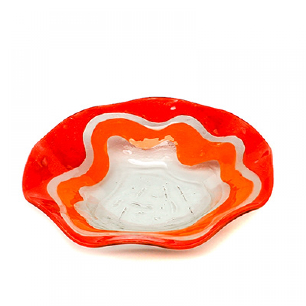 Bowl ensaladera ondas filo rojo