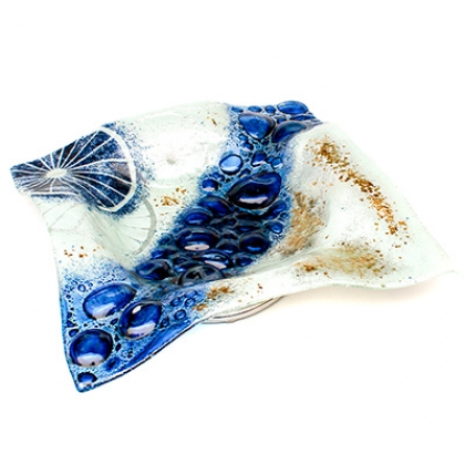 Centro de mesa pañuelon burbuja azul