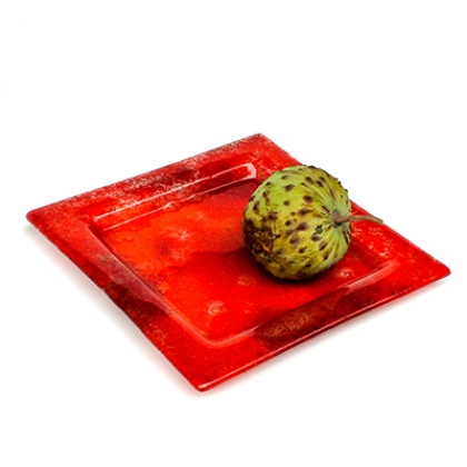 Plato de entrada/postre hojas rojas