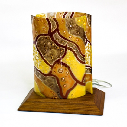 Lámpara media luna amarilla