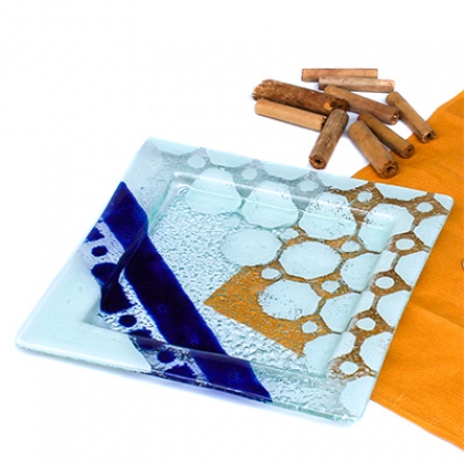 Plato de entrada/postre rumi azul