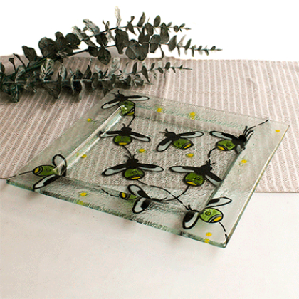 plato cuadrado luciérnaga