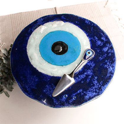 porta tortas ojo turco azul