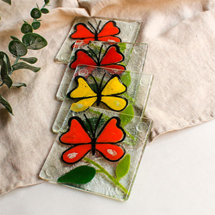 posavasos mariposa multicolor